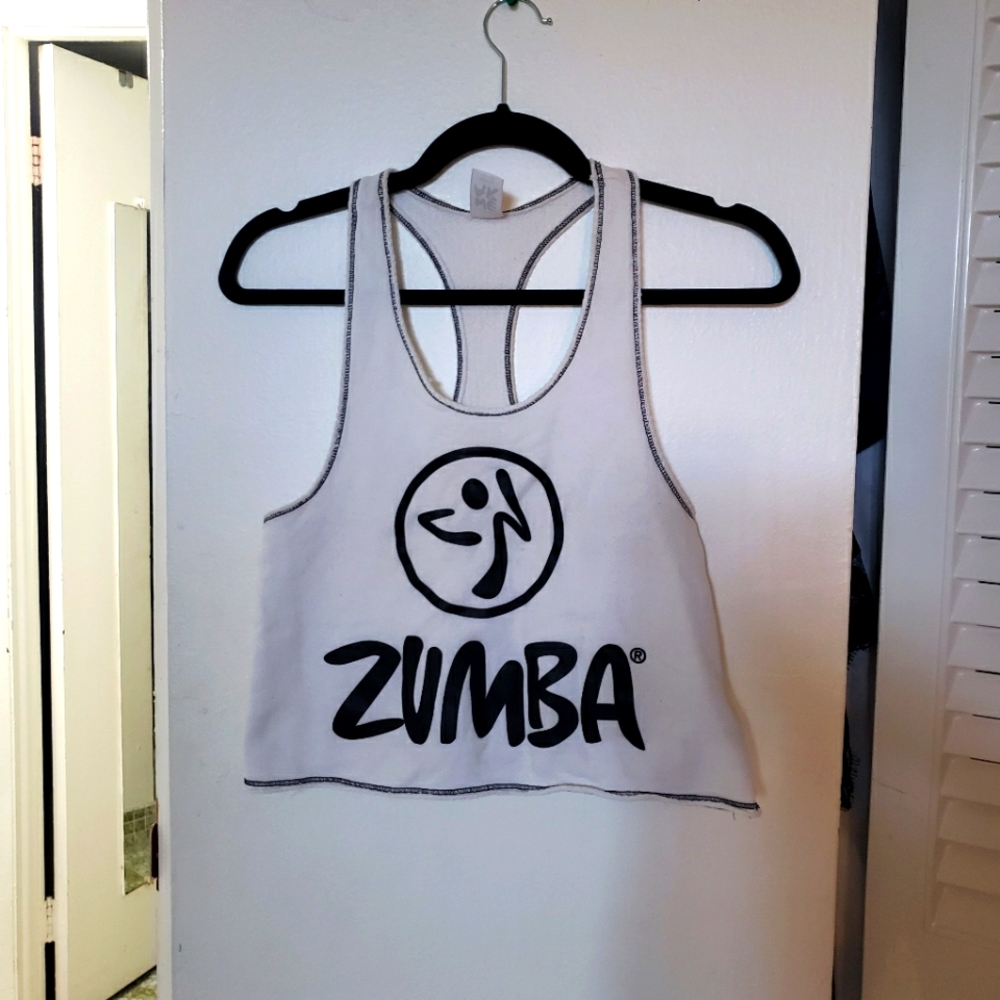 ZUMBA WEAR White Zumba Print Crop Top
